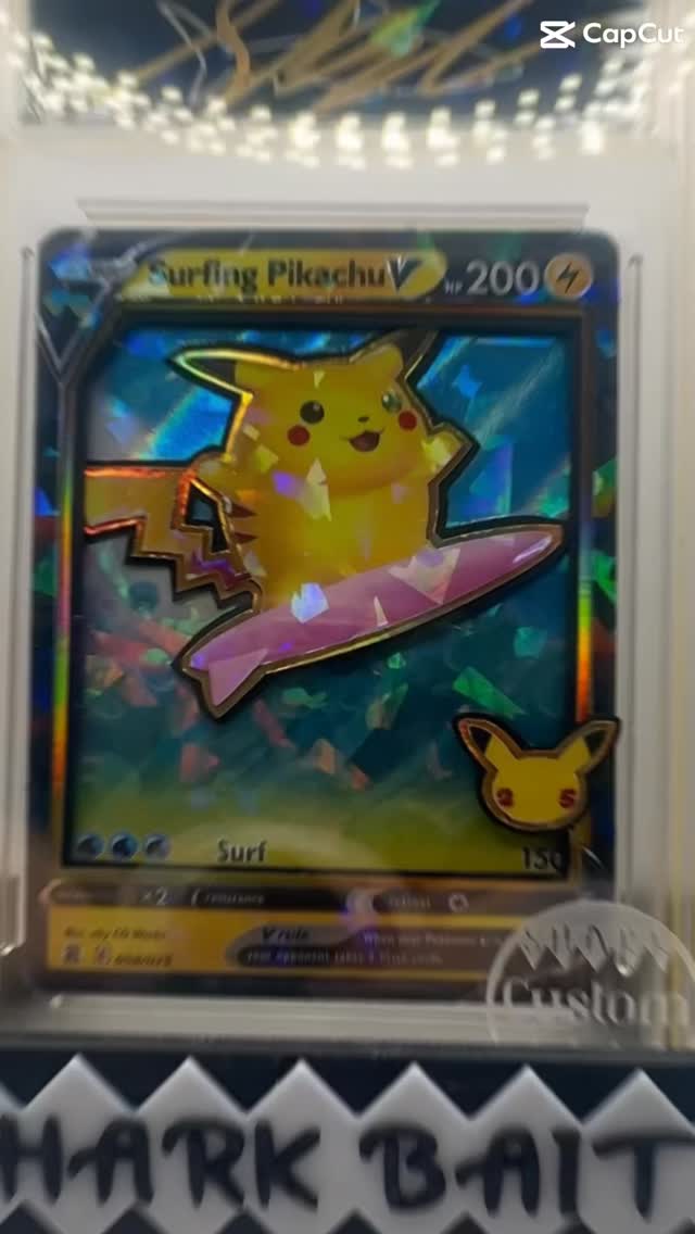 Surfing Pikachu, Nostalgia Cuts. Hand cut, graffiti ground.